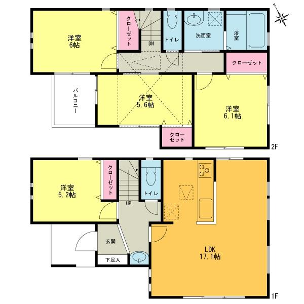 Floor plan. (15 Building), Price 41,300,000 yen, 4LDK, Land area 86.43 sq m , Building area 95.42 sq m