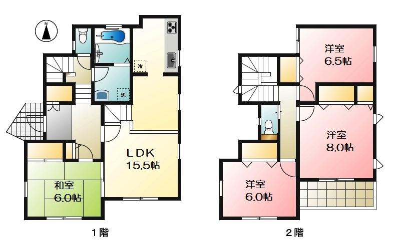 Floor plan. (9 Building), Price 35,800,000 yen, 4LDK, Land area 140.49 sq m , Building area 105.16 sq m