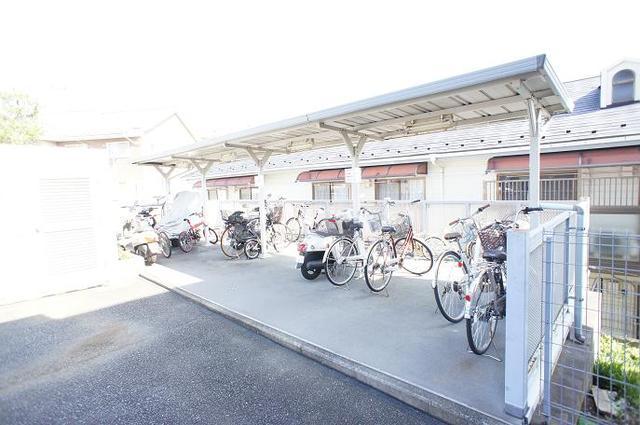 Other common areas. Dedicated bicycle parking lot with a roof