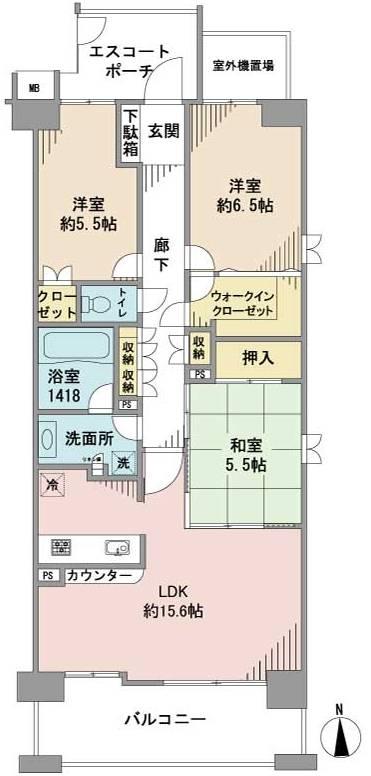 Floor plan. 3LDK, Price 30,900,000 yen, Occupied area 78.82 sq m , Balcony area 11.17 sq m