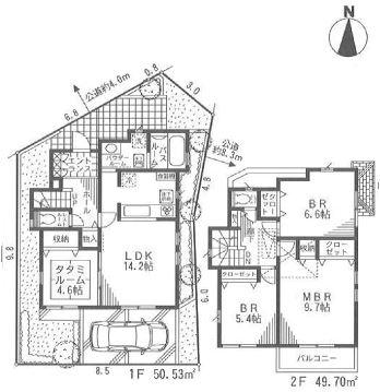 Floor plan. (8), Price 42,800,000 yen, 4LDK, Land area 101.49 sq m , Building area 100.23 sq m