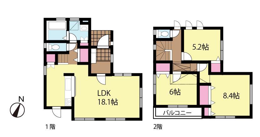 Floor plan. 31,800,000 yen, 3LDK, Land area 89.19 sq m , Building area 93.16 sq m spacious 3LDK