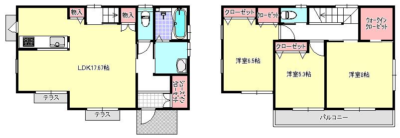Floor plan. (No.1), Price 34,500,000 yen, 3LDK, Land area 123.86 sq m , Building area 94.4 sq m