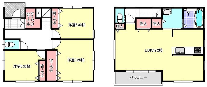 Floor plan. (No.4), Price 24.5 million yen, 3LDK, Land area 105.01 sq m , Building area 93.15 sq m