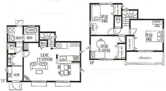 Floor plan. 26,800,000 yen, 3LDK, Land area 113.04 sq m , Building area 90.05 sq m