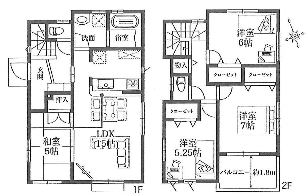 Floor plan. (3 Building), Price 26,800,000 yen, 4LDK, Land area 114.88 sq m , Building area 94.81 sq m