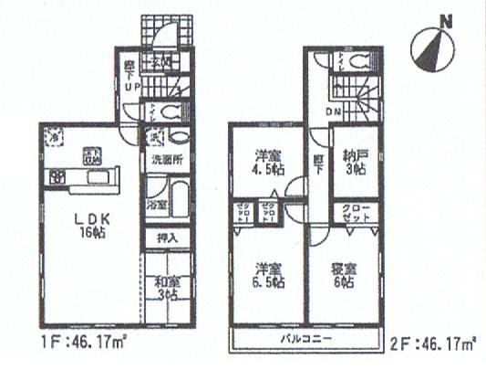 Floor plan. (1 Building), Price 27,800,000 yen, 4LDK+S, Land area 104.59 sq m , Building area 92.34 sq m