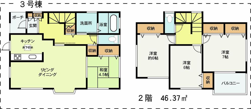 Floor plan. Price 33,900,000 yen, 4LDK, Land area 215.01 sq m , Building area 101.85 sq m