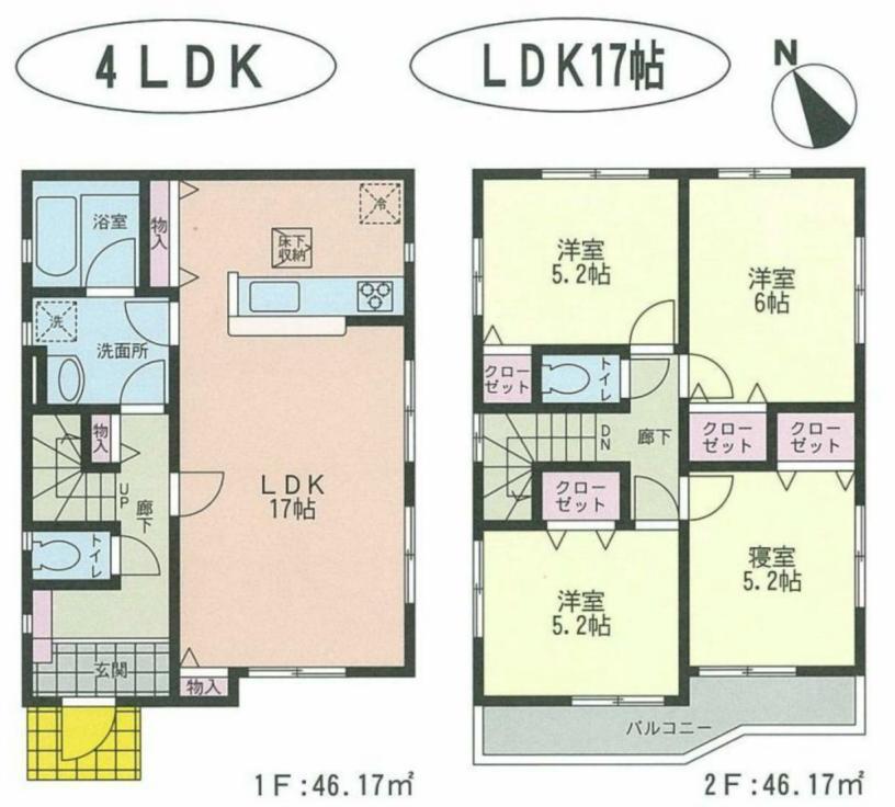 Floor plan. 22,800,000 yen, 4LDK, Land area 115.71 sq m , Building area 92.34 sq m