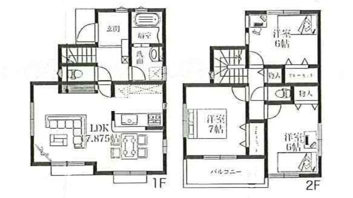 Floor plan. 25,800,000 yen, 3LDK, Land area 103.97 sq m , Building area 90.04 sq m
