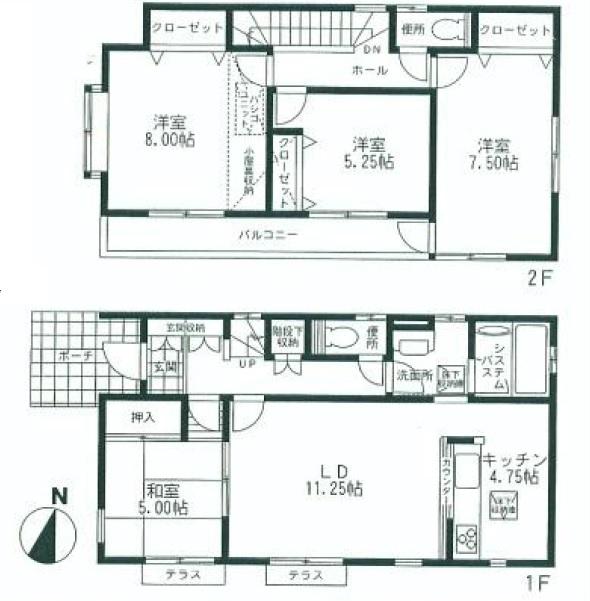 Floor plan. (3 Building), Price 25,800,000 yen, 4LDK, Land area 119.07 sq m , Building area 100.19 sq m
