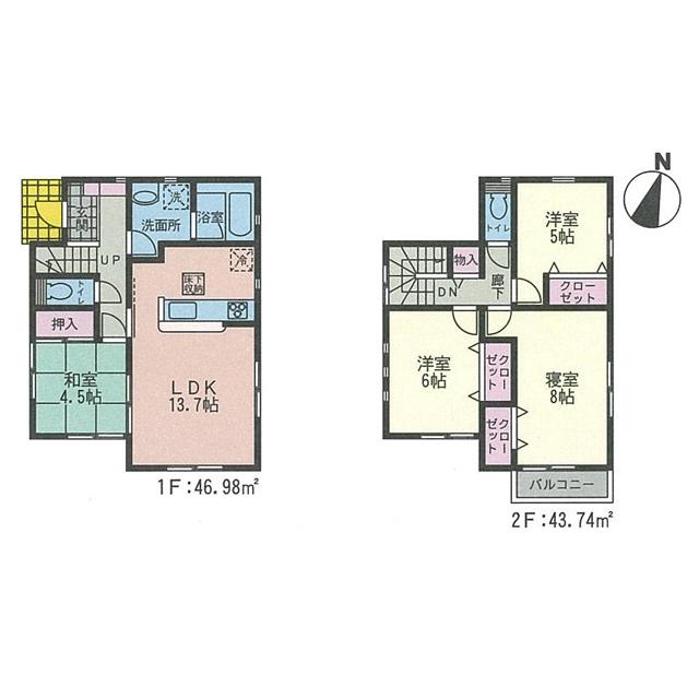 Floor plan. (3 Building), Price 25,800,000 yen, 4LDK, Land area 101.32 sq m , Building area 90.72 sq m