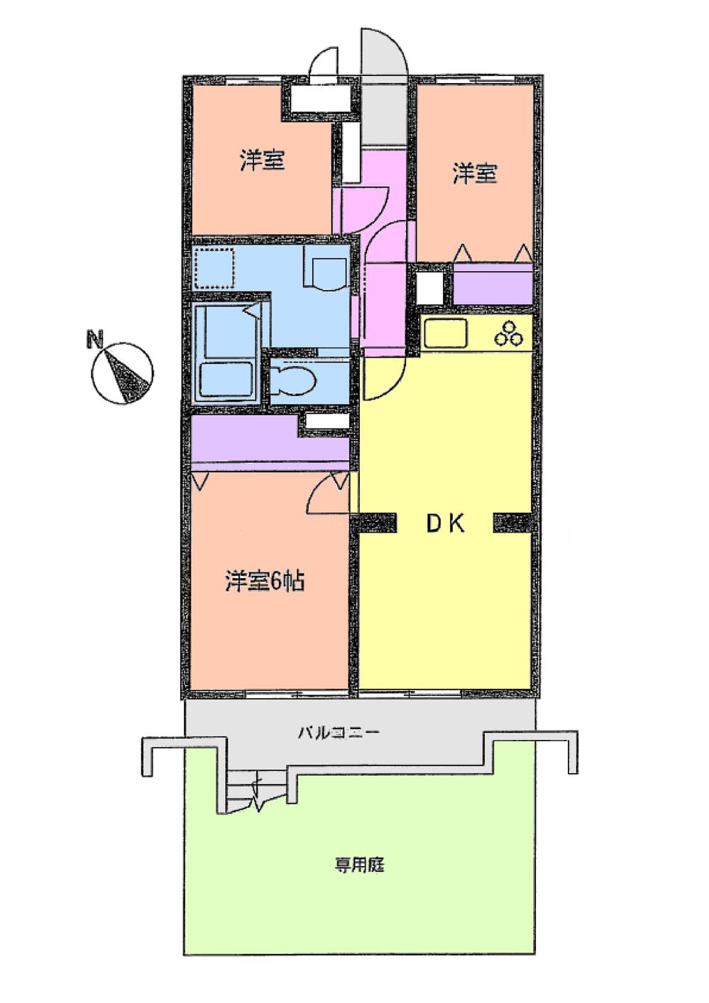 Floor plan. 3LDK, Price 8.5 million yen, Occupied area 52.67 sq m   [102, Room]