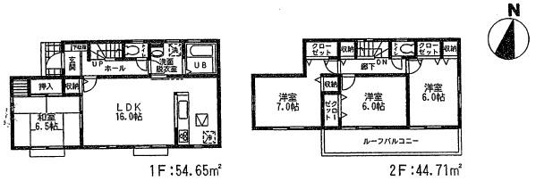 Floor plan. (3 Building), Price 21,800,000 yen, 4LDK, Land area 152.4 sq m , Building area 99.36 sq m