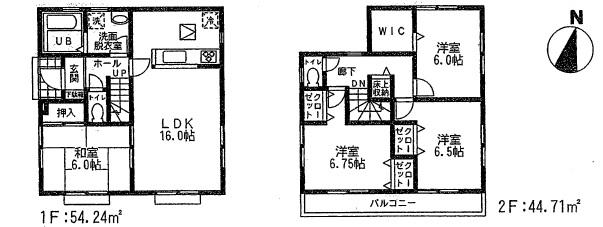 Floor plan. (4 Building), Price 25,800,000 yen, 4LDK, Land area 153.12 sq m , Building area 98.95 sq m