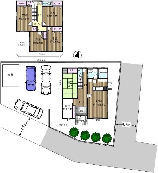 Floor plan. 28 million yen, 5LDK + S (storeroom), Land area 257.52 sq m , Building area 139.73 sq m