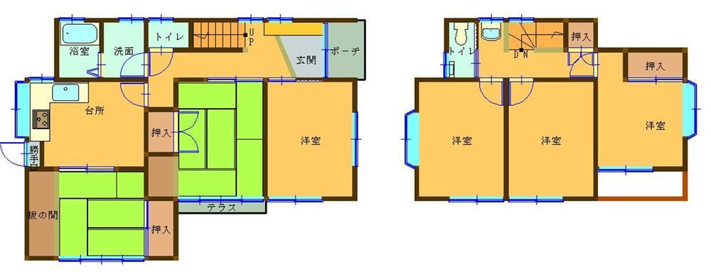 Floor plan. 9.8 million yen, 6DK, Land area 196.68 sq m , Building area 97.71 sq m