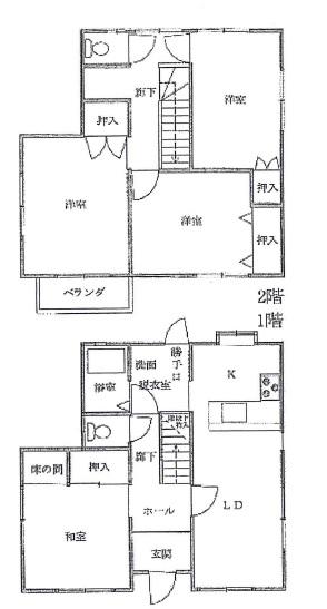 Floor plan. 18.9 million yen, 4LDK, Land area 195.56 sq m , Building area 106 sq m