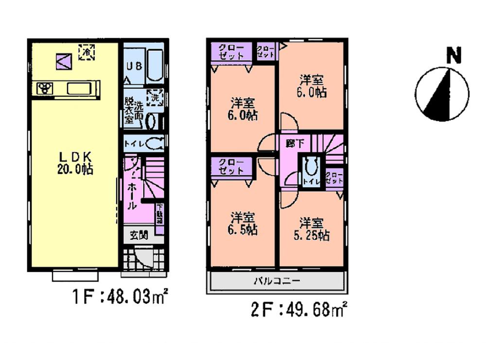 Floor plan. (Tsukahara second term 1 Building), Price 21,800,000 yen, 4LDK, Land area 152.15 sq m , Building area 97.71 sq m
