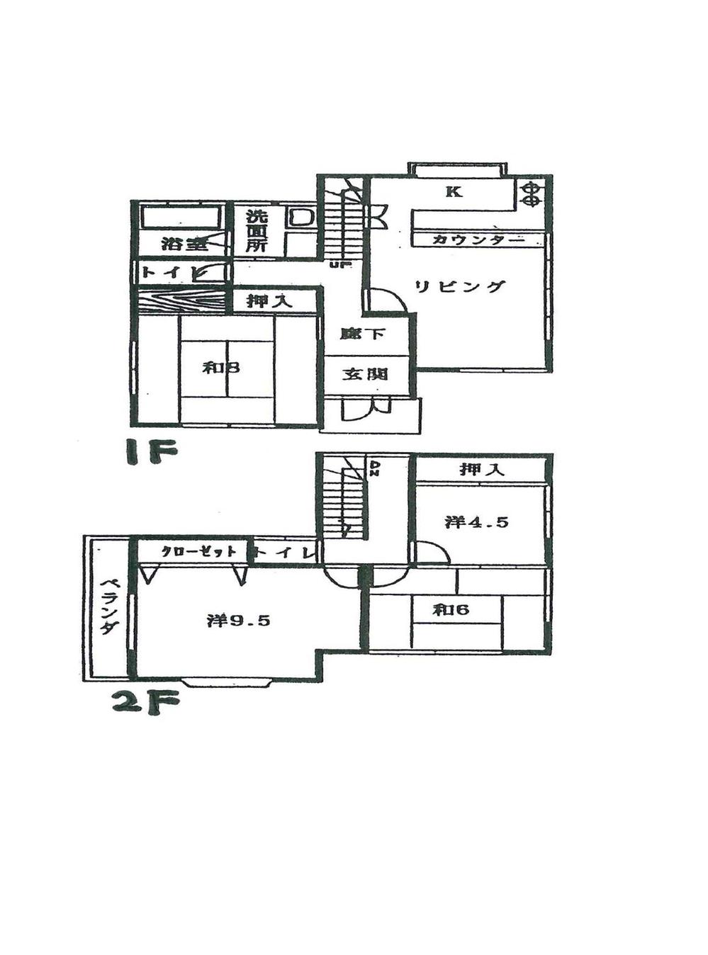 Floor plan. 8.8 million yen, 4LDK, Land area 229.24 sq m , Building area 102.45 sq m