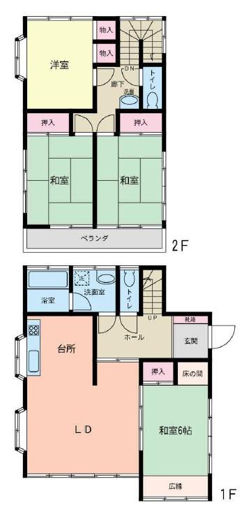 Floor plan. 16.8 million yen, 4LDK, Land area 206.39 sq m , Building area 103.5 sq m