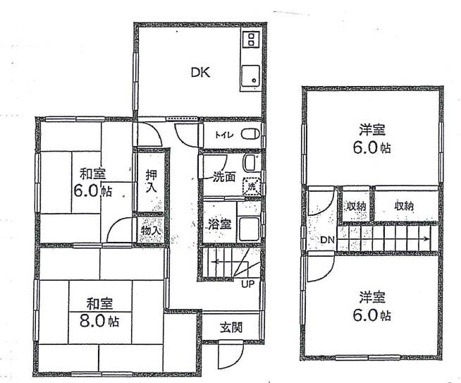 Floor plan. 11.5 million yen, 4DK, Land area 217.87 sq m , Building area 98 sq m