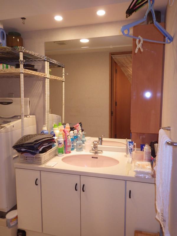 Wash basin, toilet. Wide wash basin