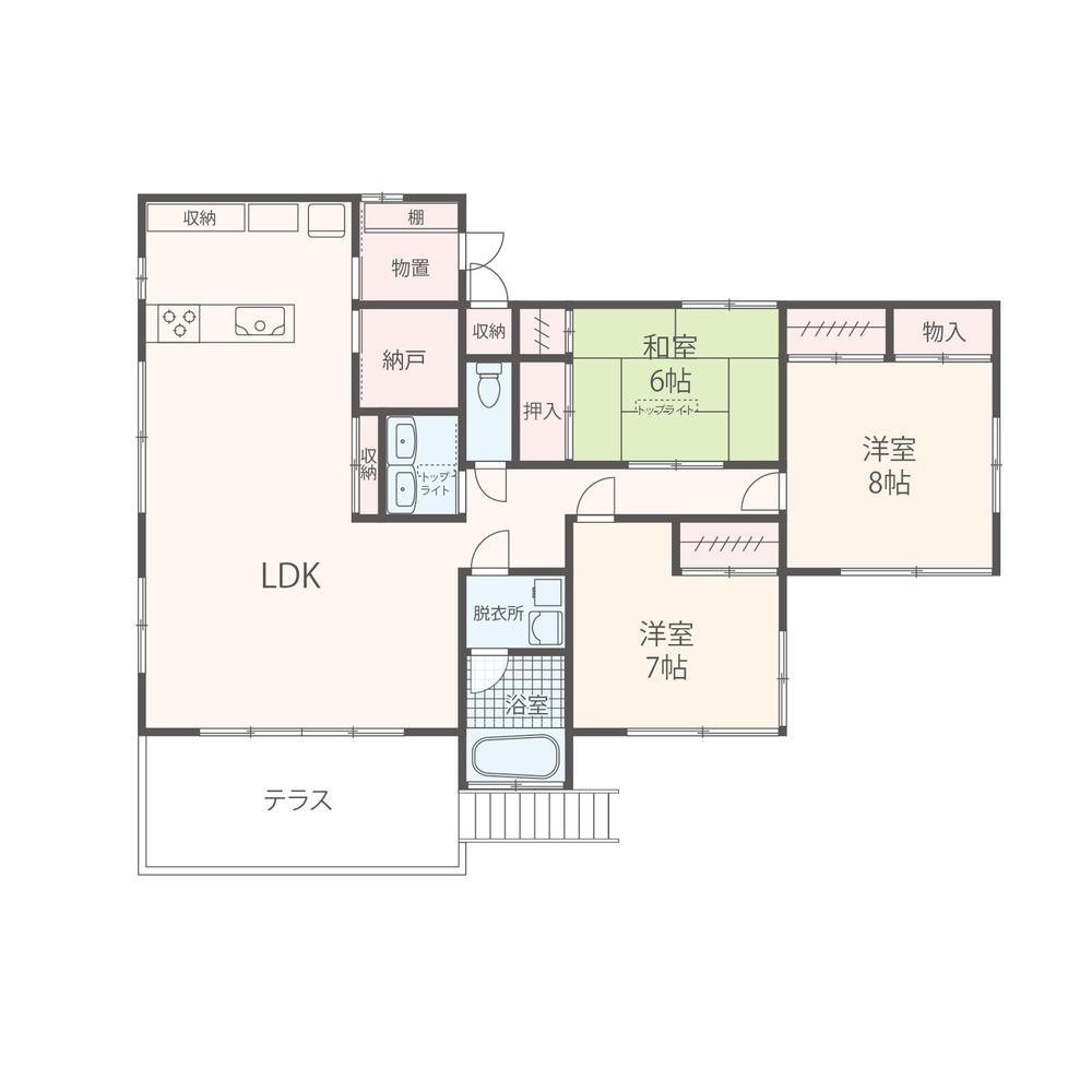 Floor plan. 47,800,000 yen, 3LDK, Land area 581 sq m , Building area 107.64 sq m Mato