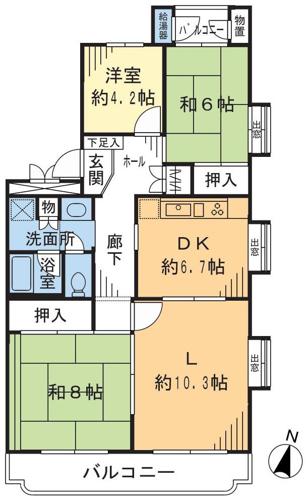 Floor plan. 3LDK, Price 12 million yen, Occupied area 85.46 sq m , Balcony area 11.14 sq m