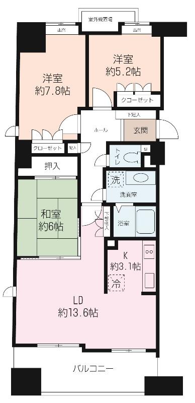 Floor plan. 3LDK, Price 19.9 million yen, Occupied area 79.71 sq m
