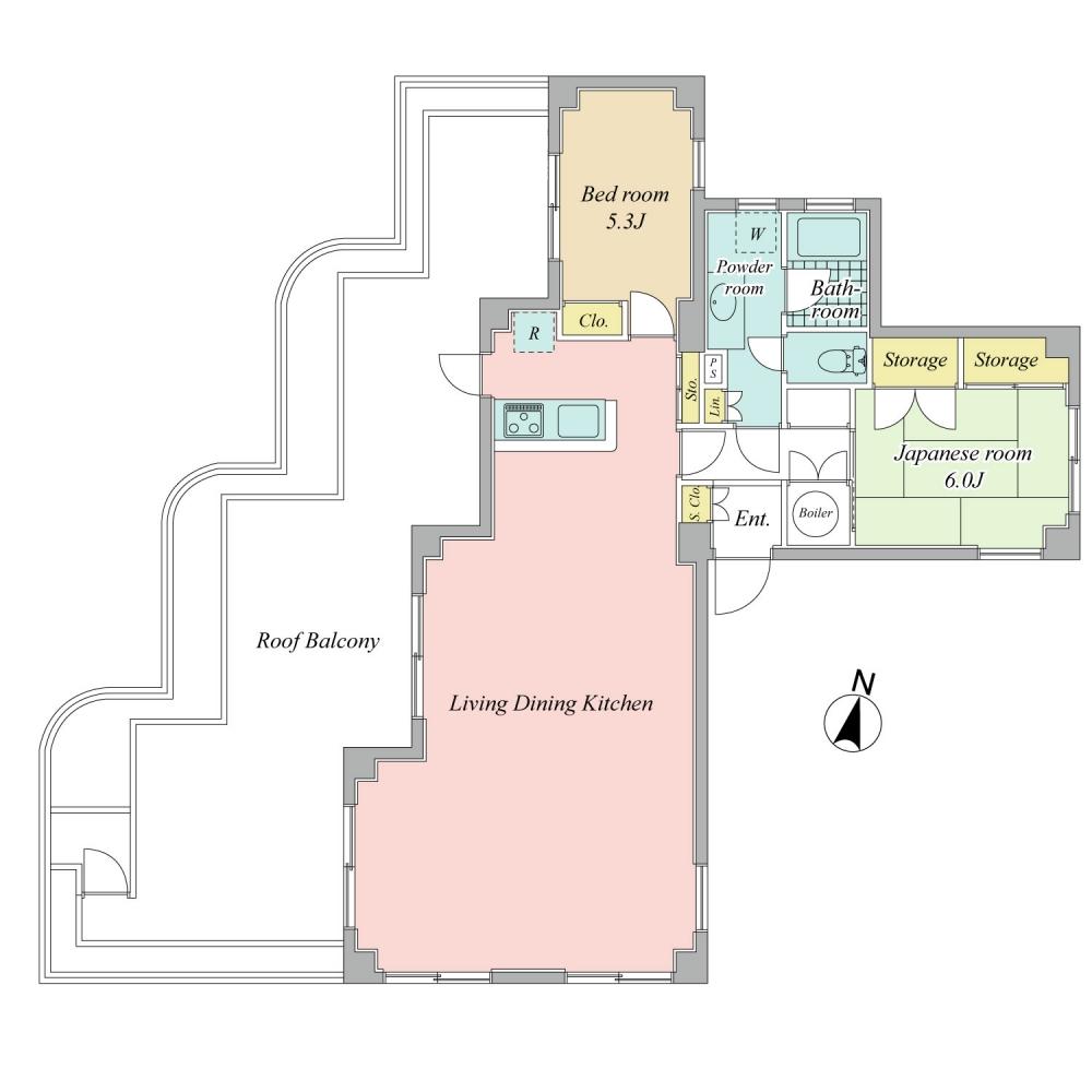 Floor plan. 2LDK, Price 12.8 million yen, Occupied area 85.52 sq m