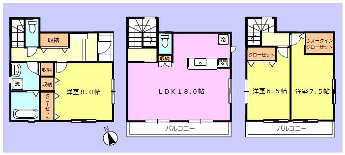 Floor plan. 29,800,000 yen, 3LDK, Land area 91.5 sq m , Building area 102.67 sq m floor plan