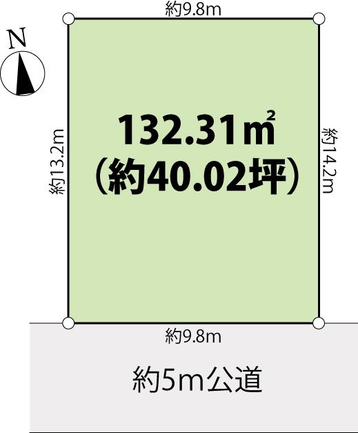 Compartment figure. Land price 14.8 million yen, Land area 132.31 sq m
