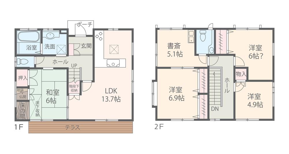 Floor plan. 43,800,000 yen, 5LDK, Land area 229.02 sq m , Building area 108.43 sq m