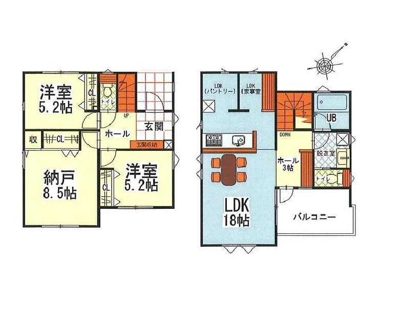 Floor plan. 39,800,000 yen, 3LDK, Land area 100.09 sq m , Building area 92.74 sq m floor plan