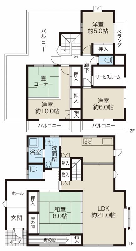 Floor plan. 55 million yen, 4LDK+S, Land area 371.17 sq m , Building area 136.06 sq m easy-to-use Mato