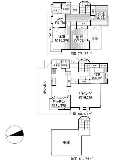 Floor plan. 52,800,000 yen, 4LDK + S (storeroom), Land area 228.68 sq m , Building area 214.04 sq m