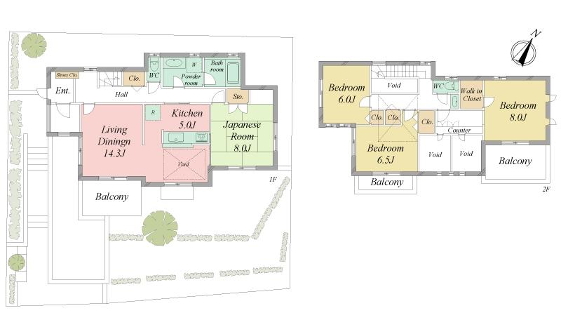 Floor plan. 59,800,000 yen, 4LDK, Land area 239.94 sq m , Building area 124.77 sq m