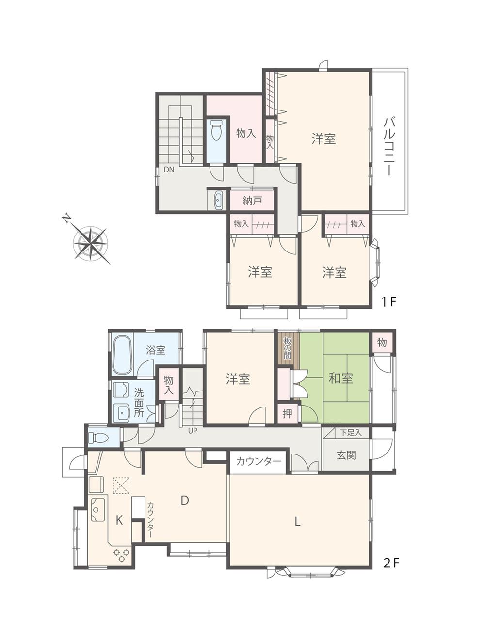 Floor plan. 78 million yen, 5LDK + S (storeroom), Land area 306.72 sq m , Building area 154.58 sq m 5LDK + S Guests can relax in the large-scale floor plan. 