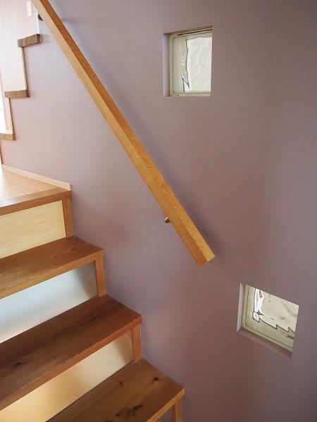 Other. Stairs of Red Cedar took the lighting in the beautiful walls and acrylic plate fitted glass block also seems to be a part of the Art!