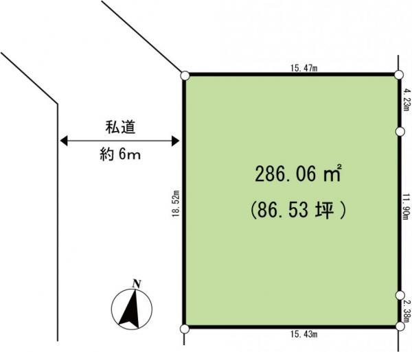 Compartment figure. Land price 70 million yen, Land area 286.06 sq m