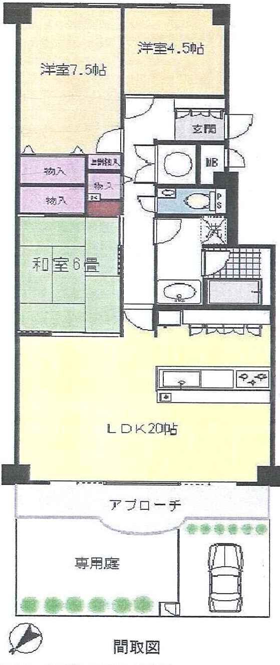 Floor plan. 3LDK, Price 40,800,000 yen, There occupied area 87.52 sq m Pledge LDK20.