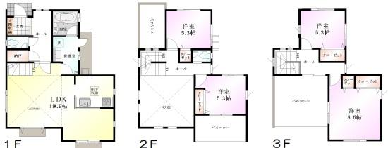 Floor plan. 46,800,000 yen, 4LDK, Land area 135.64 sq m , Building area 105.98 sq m
