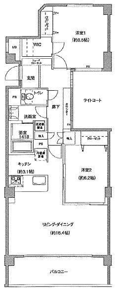 Floor plan. 2LDK, Price 32,950,000 yen, Footprint 82.8 sq m spacious relaxing spacious living