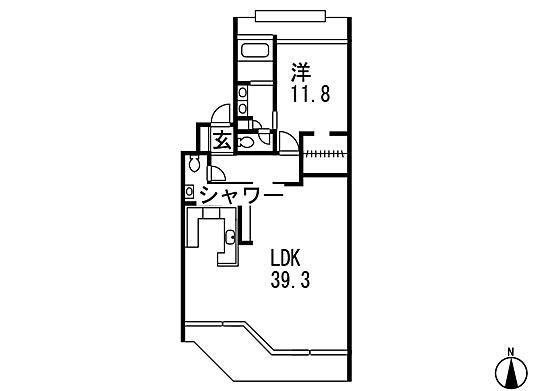 Floor plan. 1LDK, Price 99 million yen, Footprint 118.51 sq m , Balcony area 19.02 sq m
