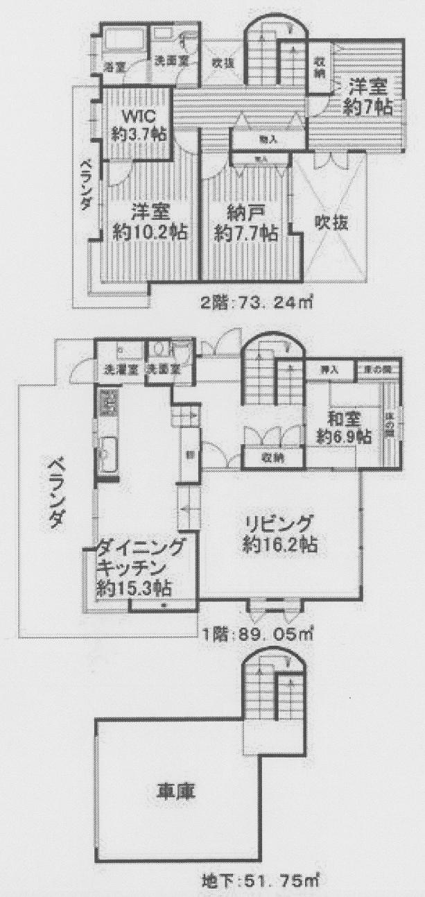 Floor plan. 52,800,000 yen, 3LDK + 2S (storeroom), Land area 228.68 sq m , Building area 214.04 sq m