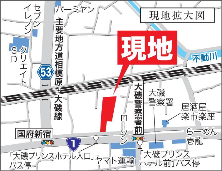 Local guide map. National highway is along one Route of the side road.