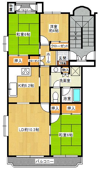 Floor plan. 3LDK, Price 8 million yen, Footprint 73.5 sq m