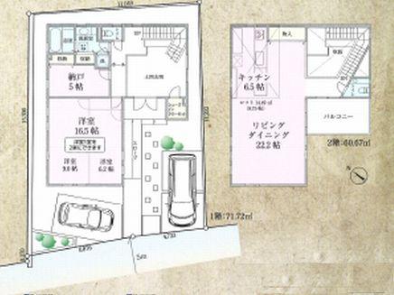 Floor plan. 40 million yen, 1LDK + S (storeroom), Land area 165.07 sq m , Building area 132.39 sq m