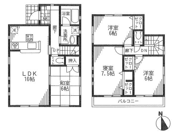 Floor plan. 18,800,000 yen, 4LDK, Land area 149.46 sq m , About 16 Pledge of building area 93.96 sq m LDK ratio t Lome!